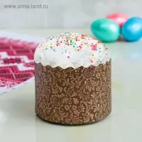 Форма бумажная для кекса, маффинов и кулича "Флора МИКС" 110 x 85мм,