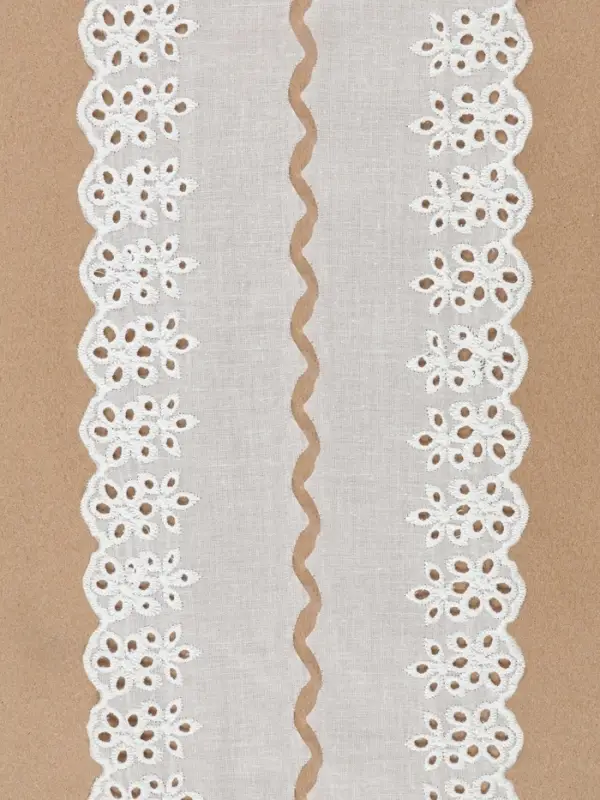 Кружево шитьё, 75 мм, 13.7&plusmn;1 м, белое