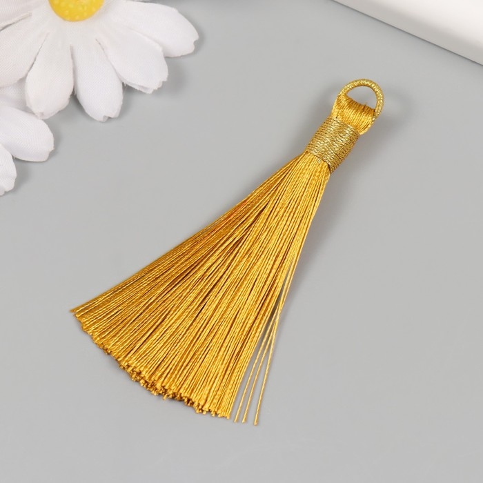 Декор для творчества текстиль Декор для творчества текстиль "Кисть. Оливия" охра набор 2 шт 8х1,2 см