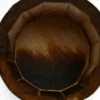 Ваза для цветов с деревянной подставкой из темного стекла, 25.5&times;10 см, 1.25 литра