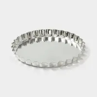 Форма для выпечки, d=20.6 см, h=2.1 см, малая, жесть, серебристая