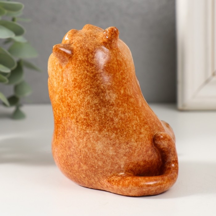 Сувенир полистоун лак Сувенир полистоун лак "Рыжий кот молчун" 9,2х7х11,5 см