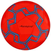 Мяч футбольный ONLYTOP, р. 5 (PVС, резиновая камера, машинная сшивка), цвет красный