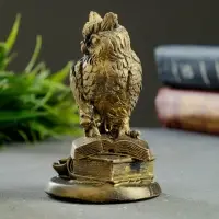 Фигурка гипс &laquo;Филин на книгах&raquo;, состаренное золото, 11&times;7&times;7 см