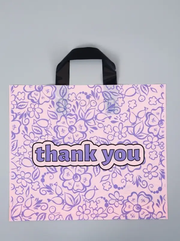 Пакет с петлевой ручкой "Цветы" 35 х 30 х 8, см, 60 мкм