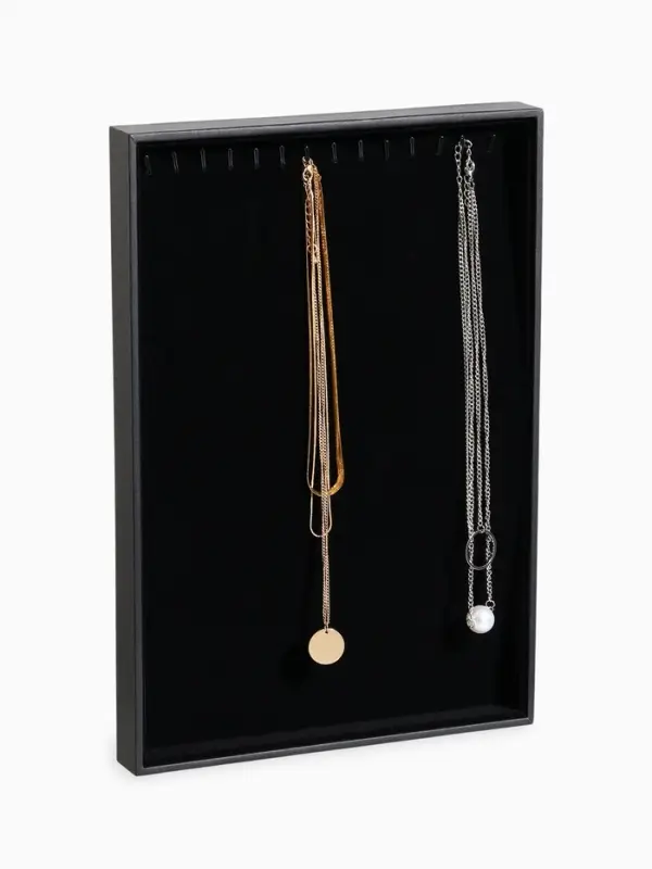 Подставка для украшений QF, 14 крючков, 24&times;35&times;3 см, чёрная