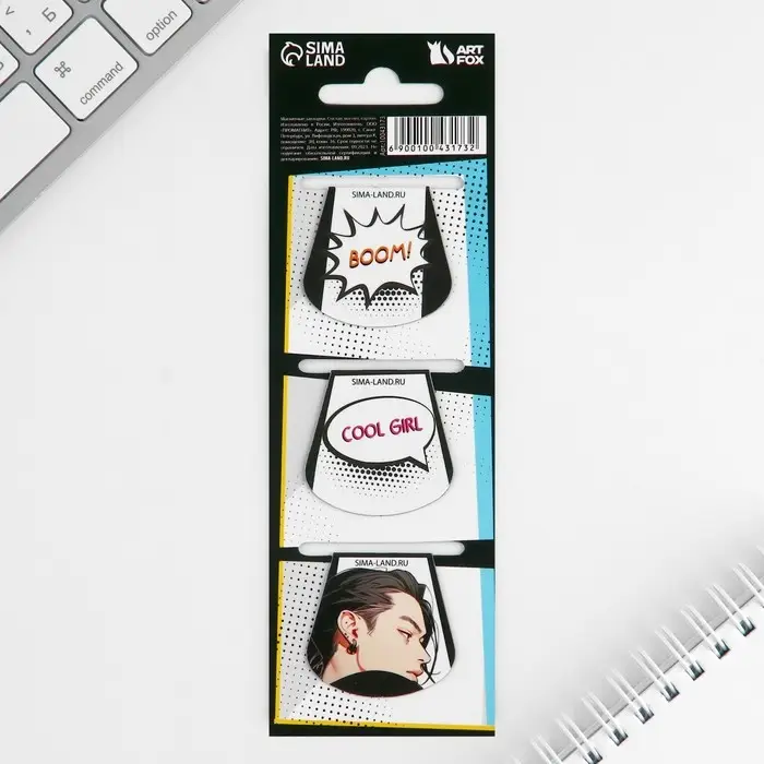 Закладки магнитные для книг, 3 шт «Комикс» Закладки магнитные для книг, 3 шт «Комикс»