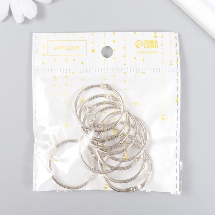 Кольца для творчества (фотоальбомов) Кольца для творчества (фотоальбомов) "Серебро" внутр. d= 3 см внешн. d=3,4 см н-р 10 шт