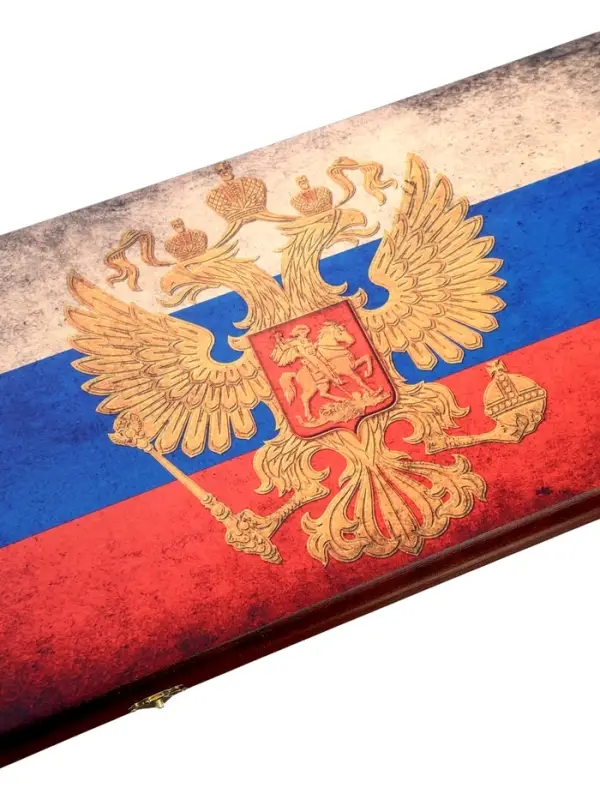 Настольная игра нарды с шашками &laquo;Герб России&raquo;, деревянные большие, 60&times;60 см