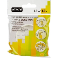 Клейкая лента канцелярская 2-х сторон,переклеив, 12ммХ12м