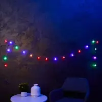 Гирлянда &laquo;Нить&raquo; 3 м с насадками &laquo;Ёжики&raquo;, IP20, прозрачная нить, 20 LED, от батареек АА&times;3, свечение мульти