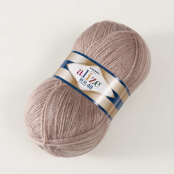 Пряжа для вязания спицами, крючком ALIZE, Angora real 40, 60% акрил, 40% шерсть, 430 м/100 г, (541 норка)
