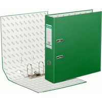 Папка-регистратор ECONOMY PLUS 80мм,зел,ПБП1,карм.кор,мет.уг