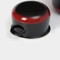 Набор эмалированных кастрюль &laquo;Кармен&raquo;, 3 шт.: 2 л, 4 л, 5.5 л, индукция, чёрный, красный