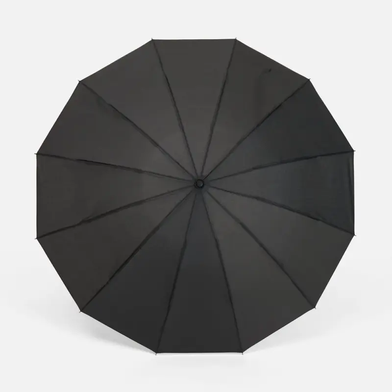 Зонт складной Skymate с УФ-защитой и ручкой-карабином, черный