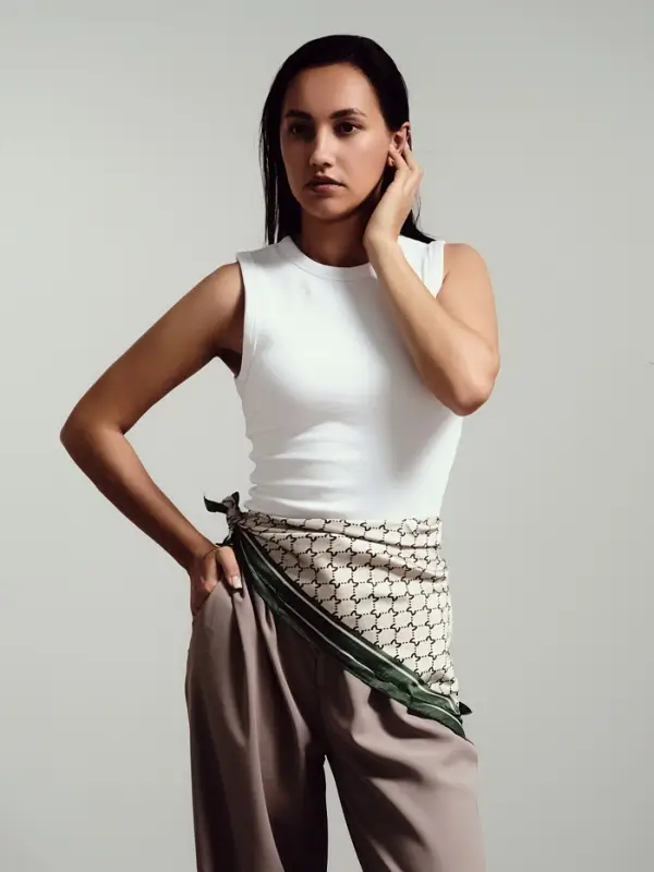 Платок женский MINAKU 70*70 см, зеленый