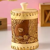 Туес шитый "Осень" , D9 смхH(с хватком)14см, береста Туес шитый "Осень" , D9 смхH(с хватком)14см, береста