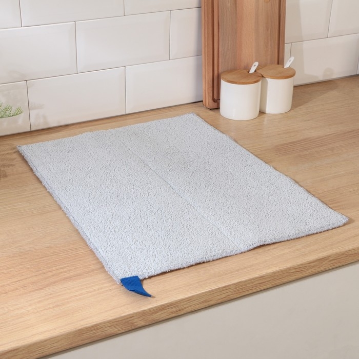 Коврик для сушки посуды Доляна «Лофт», 38×50 см, микрофибра, цвет светло-серый Коврик для сушки посуды Доляна «Лофт», 38×50 см, микрофибра, цвет светло-серый