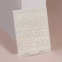 Наклейки для ногтей «Аллигатор», фольгированные, голографические, цвет серебристый