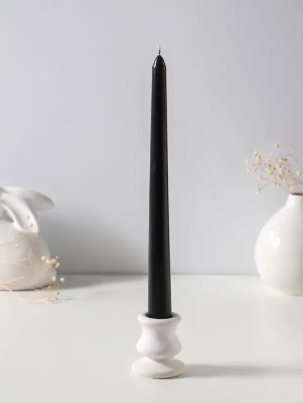 Набор свечей античных 25 см, 2 шт., 58 г, 7 ч, чёрный