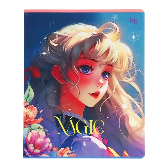 Тетрадь 48 листов, в клетку "Звезды в небе", обложка мелованный картон, выборочный уф-лак, МИКС