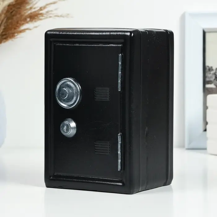 Копилка для денег &laquo;Сейф&raquo;, гипс, чёрный, 12&times;10&times;18 см