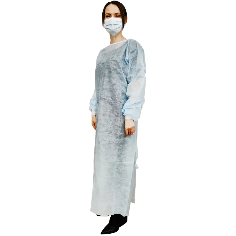 Халат хирург. стер, ЕВРО, рук.манж, дл.140 см, р.54-56, пл.25, смс, 1шт