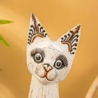Сувенир &laquo;Кошка&raquo;, белая, 60&times;12&times;6 см, дерево, МИКС