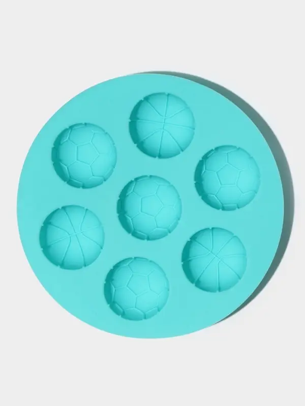 Форма для муссовых десертов и выпечки KONFINETTA &laquo;Спортивные мячи&raquo;, d=15.5 см, силикон, бирюзовая