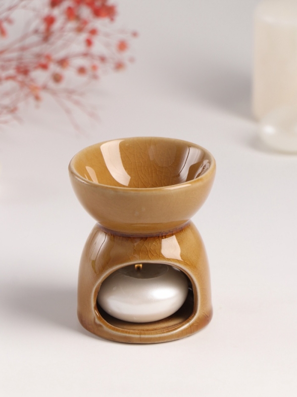 Аромалампа керамика Аромалампа керамика "Узор" жжёный сахар 7х7х7,8 см