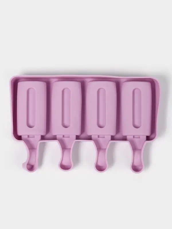 Форма для мороженого Доляна &laquo;Эскимо&raquo;, силикон, 19.5&times;11 см, 4 ячейки (6.8&times;3.5 см), белая