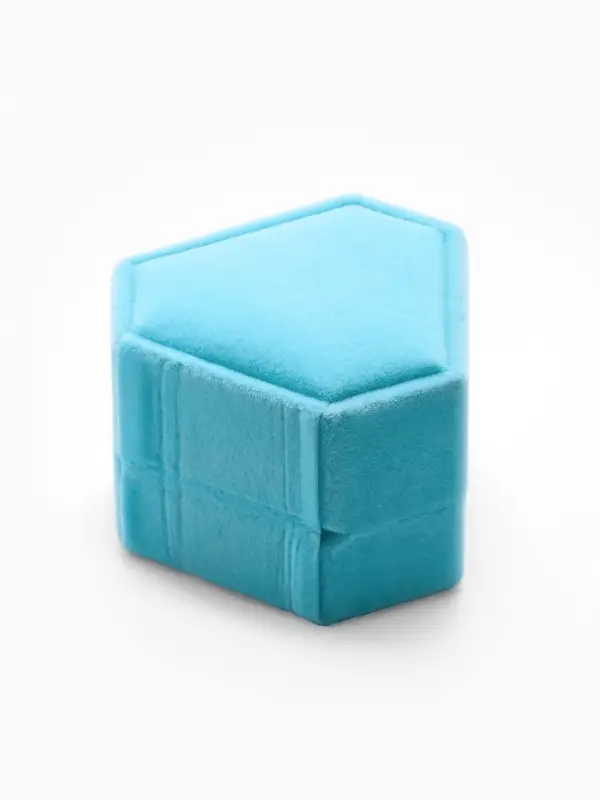 Футляр под серьги, кольцо &laquo;Кристалл&raquo;, бархатный, 6.5&times;6 см, голубой