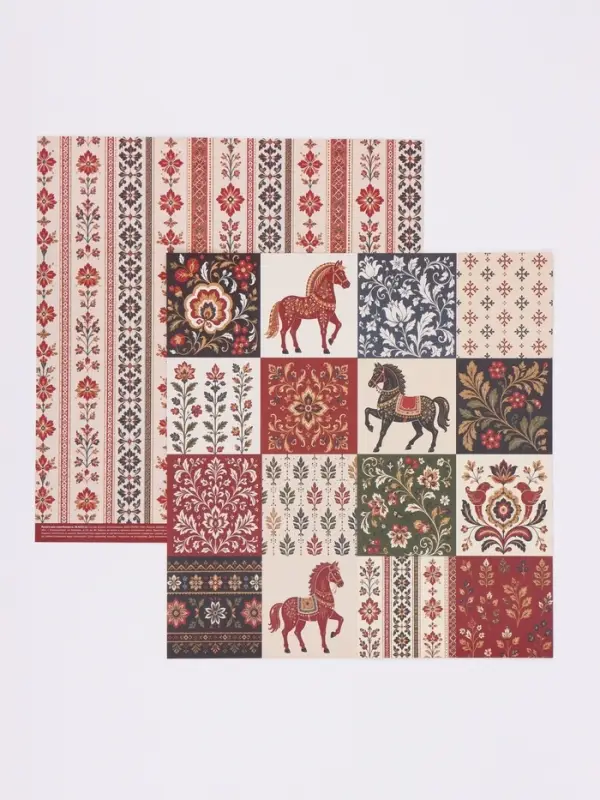 Бумага для скрапбукинга &laquo;Русские мотивы&raquo;, 180 г/м, 30.5&times;32 см