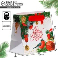 Пакет подарочный новогодний ламинированный квадратный «Яркие краски», 14 х 14 х 9 см Пакет подарочный новогодний ламинированный квадратный «Яркие краски», 14 х 14 х 9 см