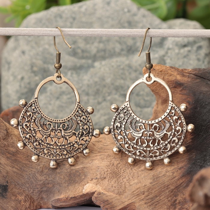 Серьги-амулет Серьги-амулет "Жар-птицы", латунь