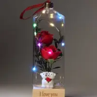 Сувенир светодиодный &laquo;Мишки с розочками&raquo; 6&times;6&times;18 см