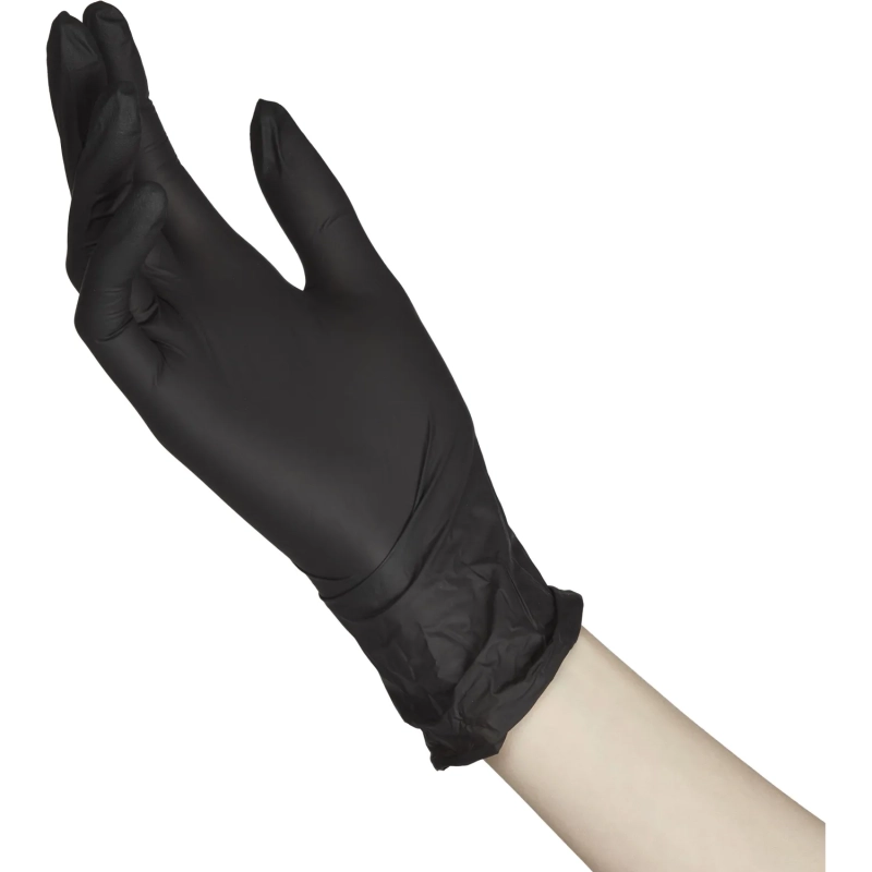 Перчатки нитрил., н/с,н/о,3,5г./шт,черн.FOXY-GLOVES M 50 пар/уп ШК4204/8577