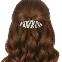 Заколка - автомат для волос QF &laquo;Филомена&raquo;, овал, 8.5 см, чёрно-золотая