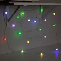 Гирлянда &laquo;Нить&raquo; 5 м с насадками &laquo;Шарики белые&raquo;, IP20, прозрачная нить, 20 LED, свечение мульти (RG/RB), мигание, 220 В