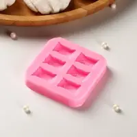 Молд для заливки Sweet, силикон, 6 ячеек, 6&times;1 см, розовый