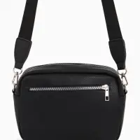 Сумка женская кросс-боди TEXTURA на молнии, 16&times;7&times;17 см, чёрная