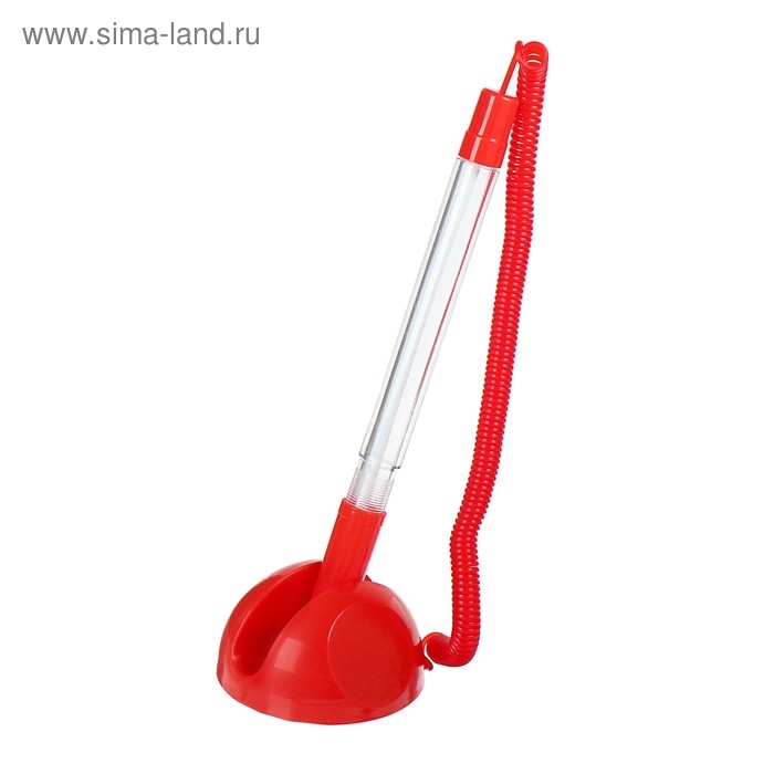 Ручка шариковая 0.5 мм на подставке  Ручка шариковая 0.5 мм на подставке "Стоп" с липучкой и шнуром, стержень синий, корпус КРАСНЫЙ (штрихкод на штуке)