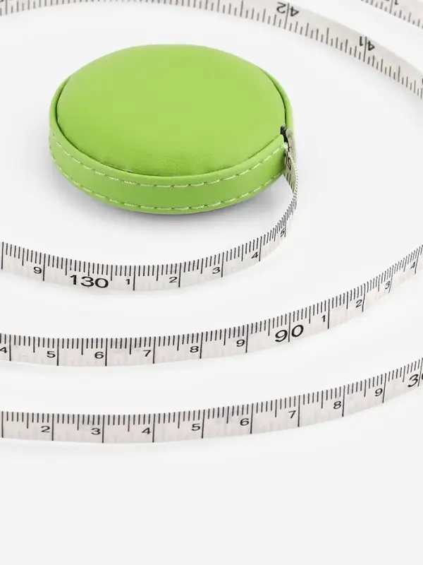 Сантиметровая рулетка портновская, искусственная кожа, 150 см (см/дюймы), зелёная