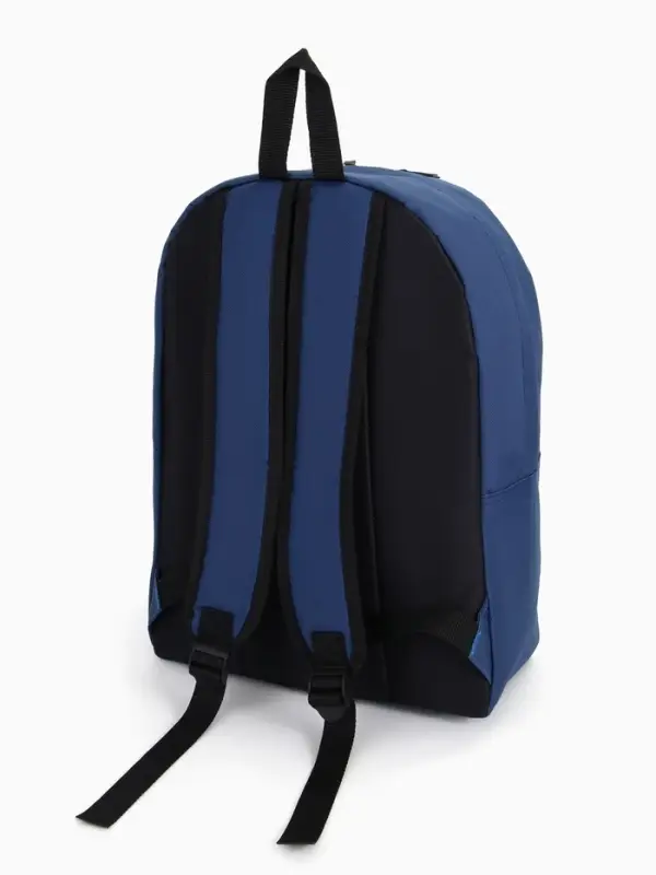 Рюкзак школьный на молнии, с карманом, однотонный, размер 30&times;14&times;41 см, синий