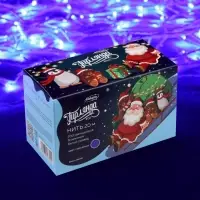 Гирлянда &laquo;Нить&raquo; 20 м, IP20, белая нить, 200 LED, свечение синее, 8 режимов, 220 В