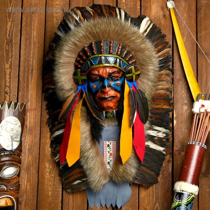 Панно Панно "Индеец Кичи" 40х15х60 см, МИКС