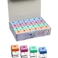 Точилка ErichKrause Wave Mini Pastel Bloom, с контейнером, МИКС