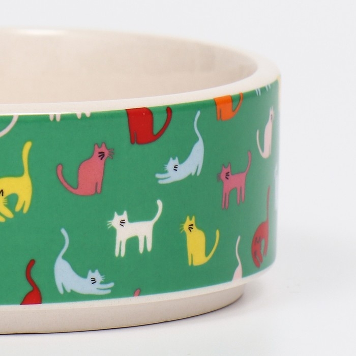 Миска керамическая "Котэ" 200мл,  10,5 х 4 см, зелёная