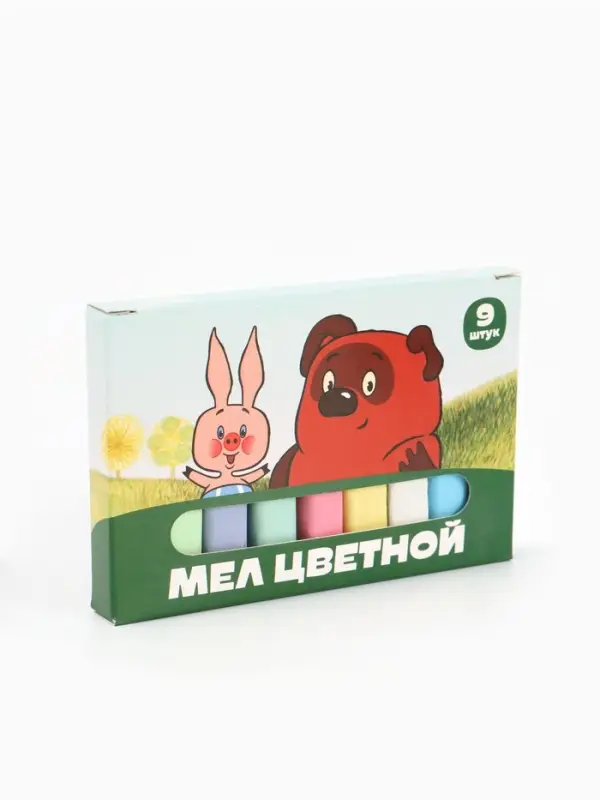 Мелки цветные школьные 9 шт. &laquo;Винни-Пух&raquo;