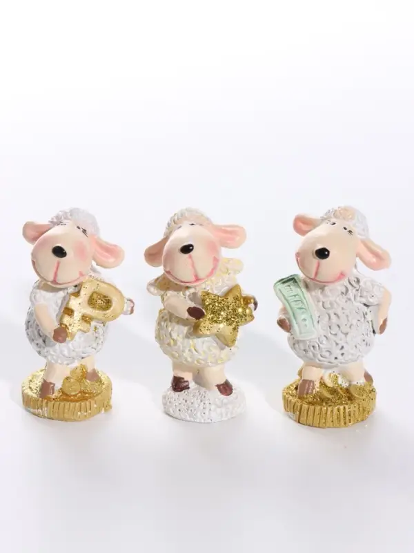 Фигурка полистоун &laquo;Овечка Бяша с денюжкой&raquo;, 2.5&times;2.5&times;4 см, МИКС